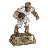 9" Large Monster Hand Painted Resin Football Trophy
