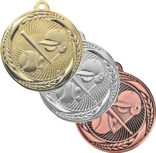 2" Baseball Laurel Wreath Award Medal
