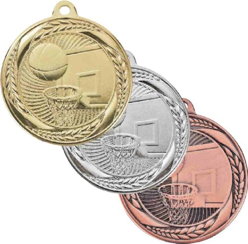 2" Basketball Laurel Wreath Award Medal