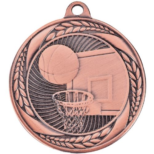 2" Basketball Laurel Wreath Award Medal #4