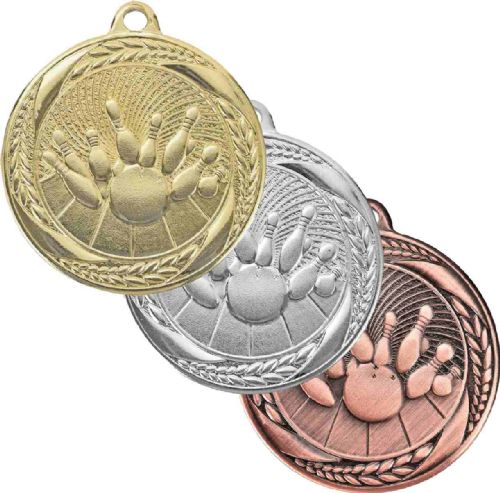 2" Bowling Laurel Wreath Award Medal