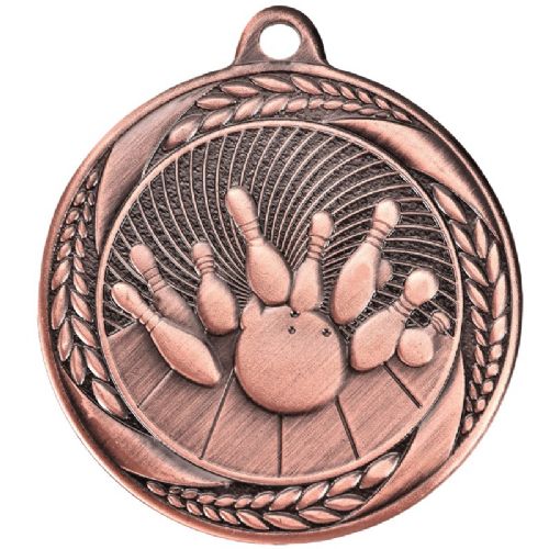 2" Bowling Laurel Wreath Award Medal #4