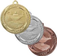 2" Lamp of Knowledge Laurel Wreath Award Medal