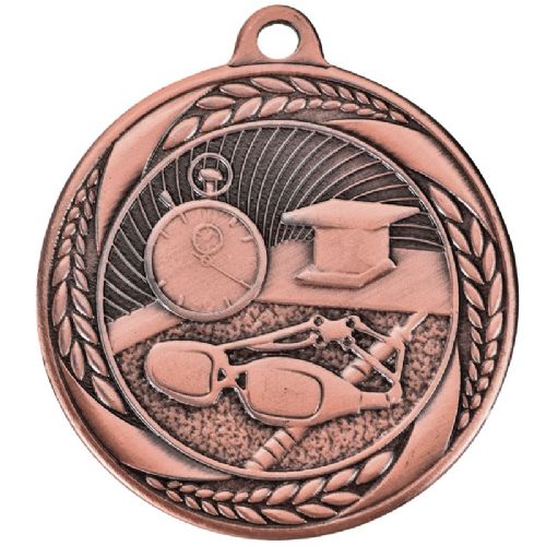 2" Swimming Laurel Wreath Award Medal #4