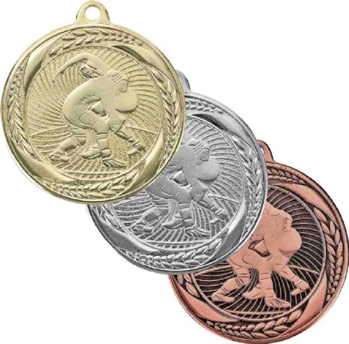 2" Wrestling Laurel Wreath Award Medal