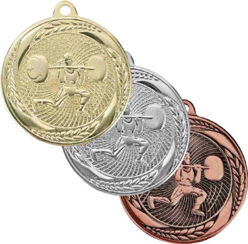 2" Female Weightlifting Laurel Wreath Award Medal