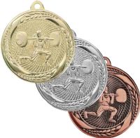 2" Female Weightlifting Laurel Wreath Award Medal