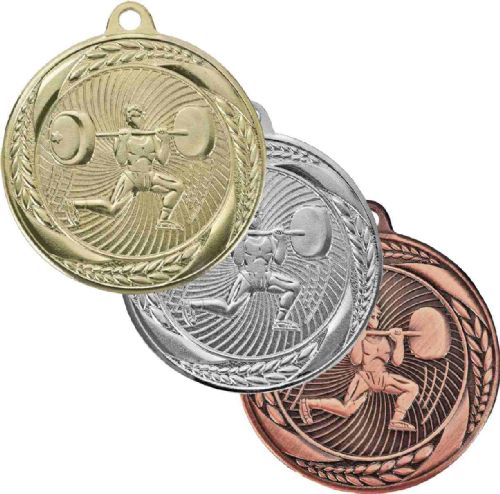 2" Male Weightlifting Laurel Wreath Award Medal