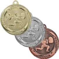 2" Male Weightlifting Laurel Wreath Award Medal