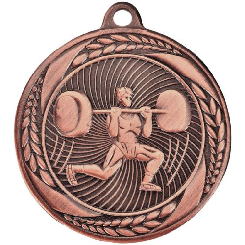 2" Male Weightlifting Laurel Wreath Award Medal #4