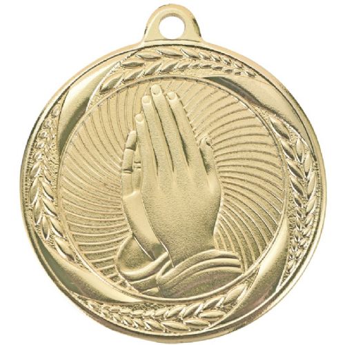 2" Praying Hands Laurel Wreath Award Medal