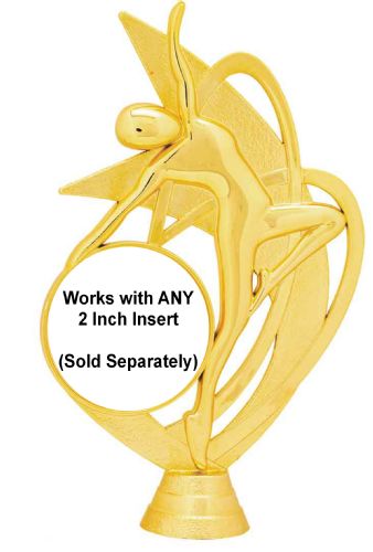 6 1/2" Gold Dance Trophy Figure w/ Insert Holder #2
