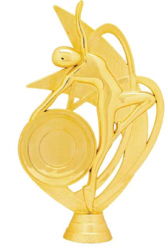 6 1/2" Gold Dance Trophy Figure w/ Insert Holder
