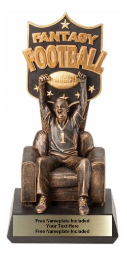 10 1/4" Fantasy Football "Man on Sofa" Resin Trophy Figure #2