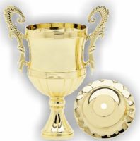 9" Gold Plastic Euro Series Cup with Lid