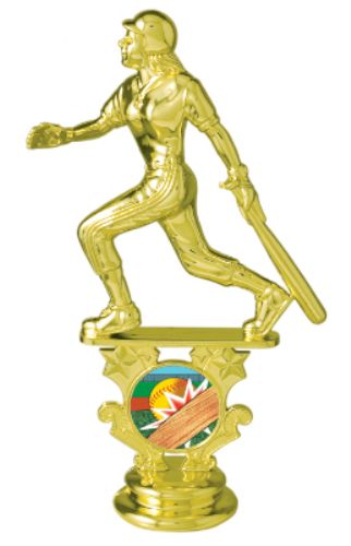 5 1/2" Female Softball Motion Graphic Gold Trophy Figure