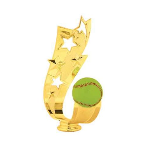 6" Softball Offset Ribbon Trophy Figure