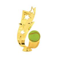 6" Softball Offset Ribbon Trophy Figure