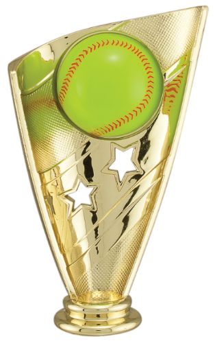 5" Gold Softball Banner Figure