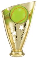 5" Gold Softball Banner Figure
