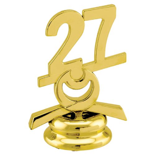 2 1/2" Gold Circle 27 Year Date Trophy Trim Piece