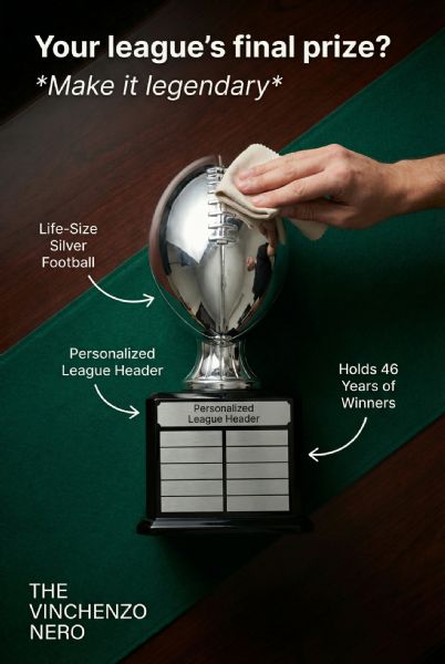 17 1/2" Silver Fantasy Football Trophy - The Vinchenzo Nero