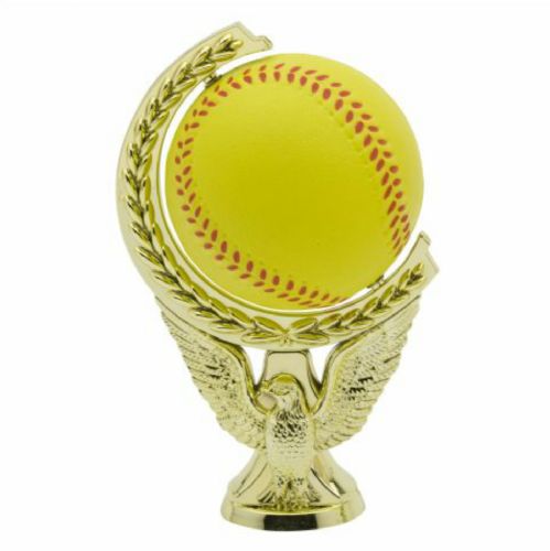 5 1/2" Color Soft Spinning Softball Gold Trophy Figure
