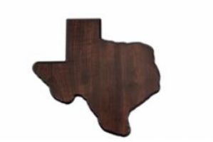 11 1/2" x 12 3/4" Cherry Finish Texas Plaque Blank