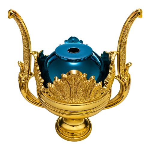 Gold/Blue Royal Dome Trophy Riser 5"