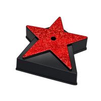 3 7/8" x 4" Weighted Red Star Plastic Trophy Base