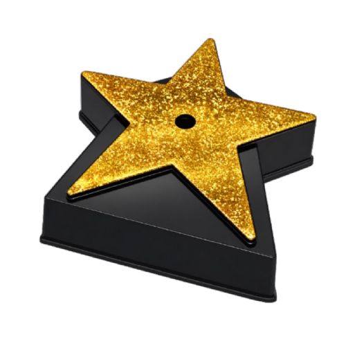3 7/8" x 4" Weighted Gold Star Plastic Trophy Base