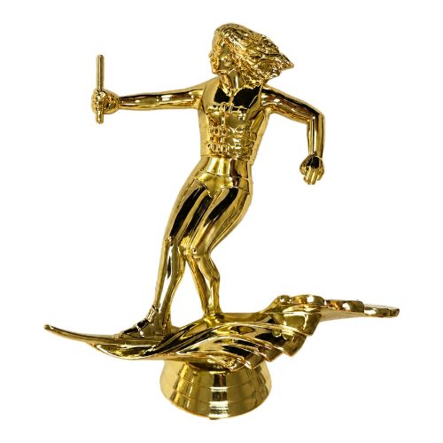 4 1/4" Water Ski Female Gold Trophy Figure
