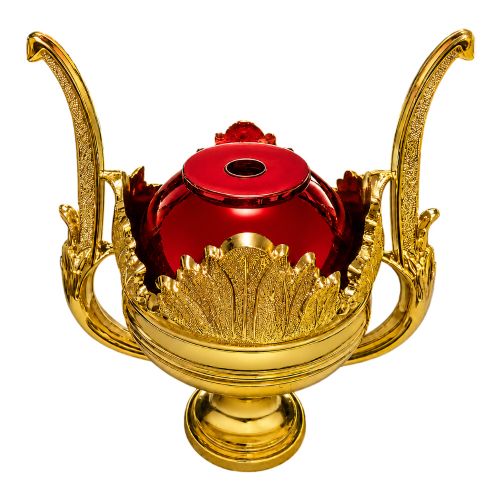 Gold/Red Royal Dome Trophy Riser 5"