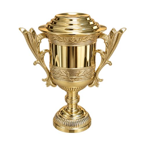 Gold 7" Ornate Lidded Plastic Trophy Cup