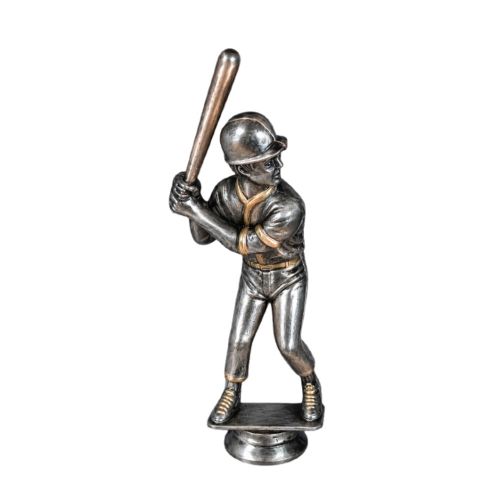 5 1/2" Male Baseball Antique Silver Trophy Figure
