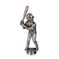 5 1/2" Male Baseball Antique Silver Trophy Figure
