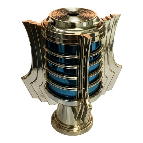 Gold/Blue Royal Winged Trophy Riser 4"