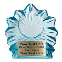 Clear 4" Krystal Aqua Insert Holder Award
