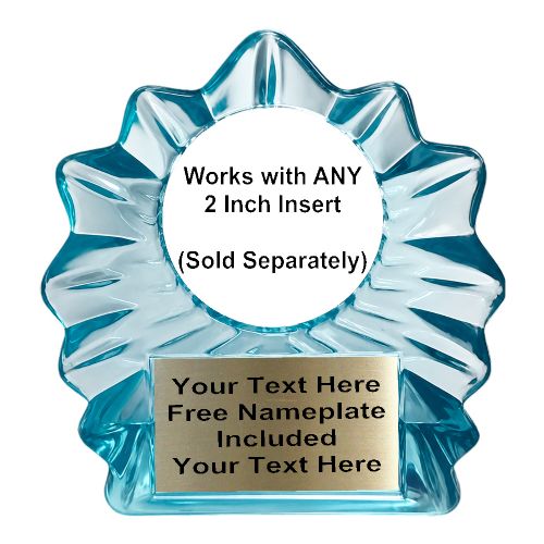 Clear 6 3/4" Krystal Flame Insert Holder Award #2