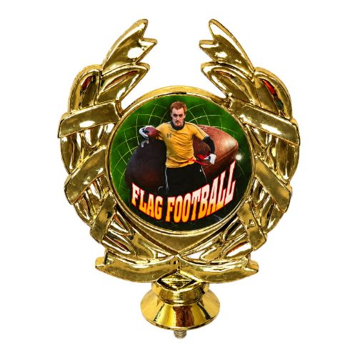 4 1/2" Flag Football Male Trophy Figure Gold