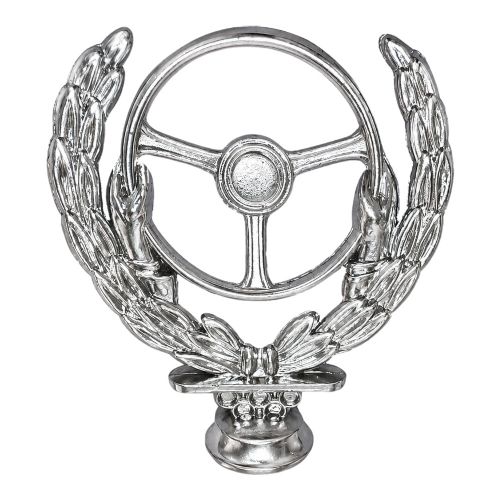 4 3/4" Silver Metal Winged Steering Wheel Trophy Figure