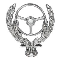 4 3/4" Silver Metal Winged Steering Wheel Trophy Figure