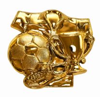 4" x 4 1/2" Gold Soccer Studded Plaque Mount