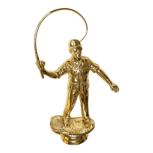 6 1/2" Fisherman with Pole Trophy Figure Gold