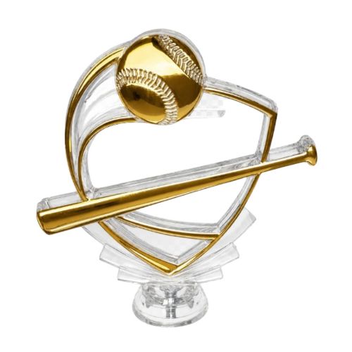 4 7/8" Transparent Baseball Trophy Figure
