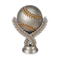 5" Baseball Antique Silver Trophy Figure