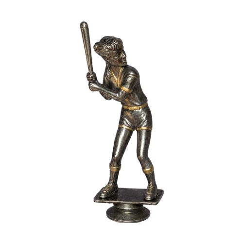5 1/2" Female Softball Antique Silver Trophy Figure