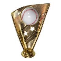 5" Gold 3D Baseball Trophy Figure