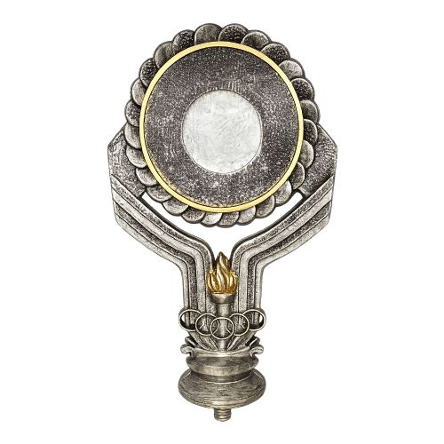 5" Antique Silver Torch 2" Insert Holder Trophy Figure