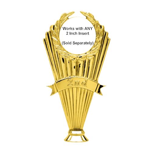 7 1/4" 2nd Place 2" Insert Holder Trophy Figure #2